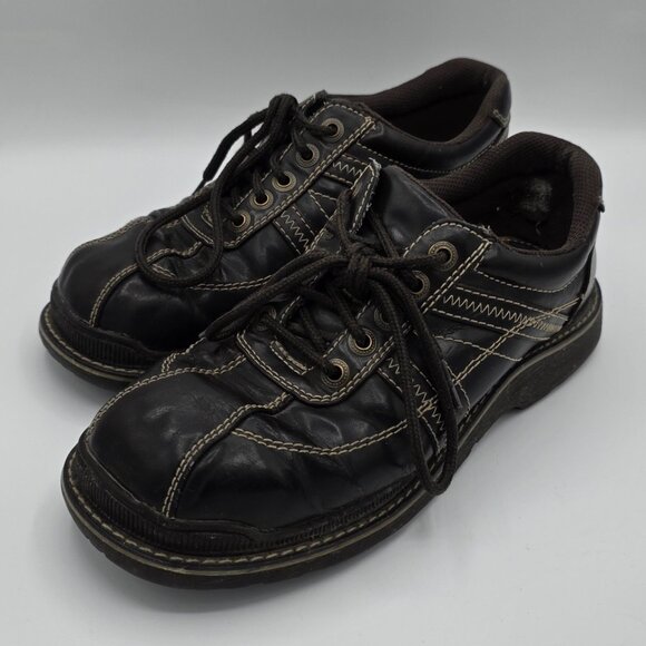 Vintage LOWER EAST SIDE Brown Leather Platform Shoes Women's Size 8 - Picture 1 of 14